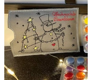 Stickdatei - Schneemann mit Weihnachtsbaum